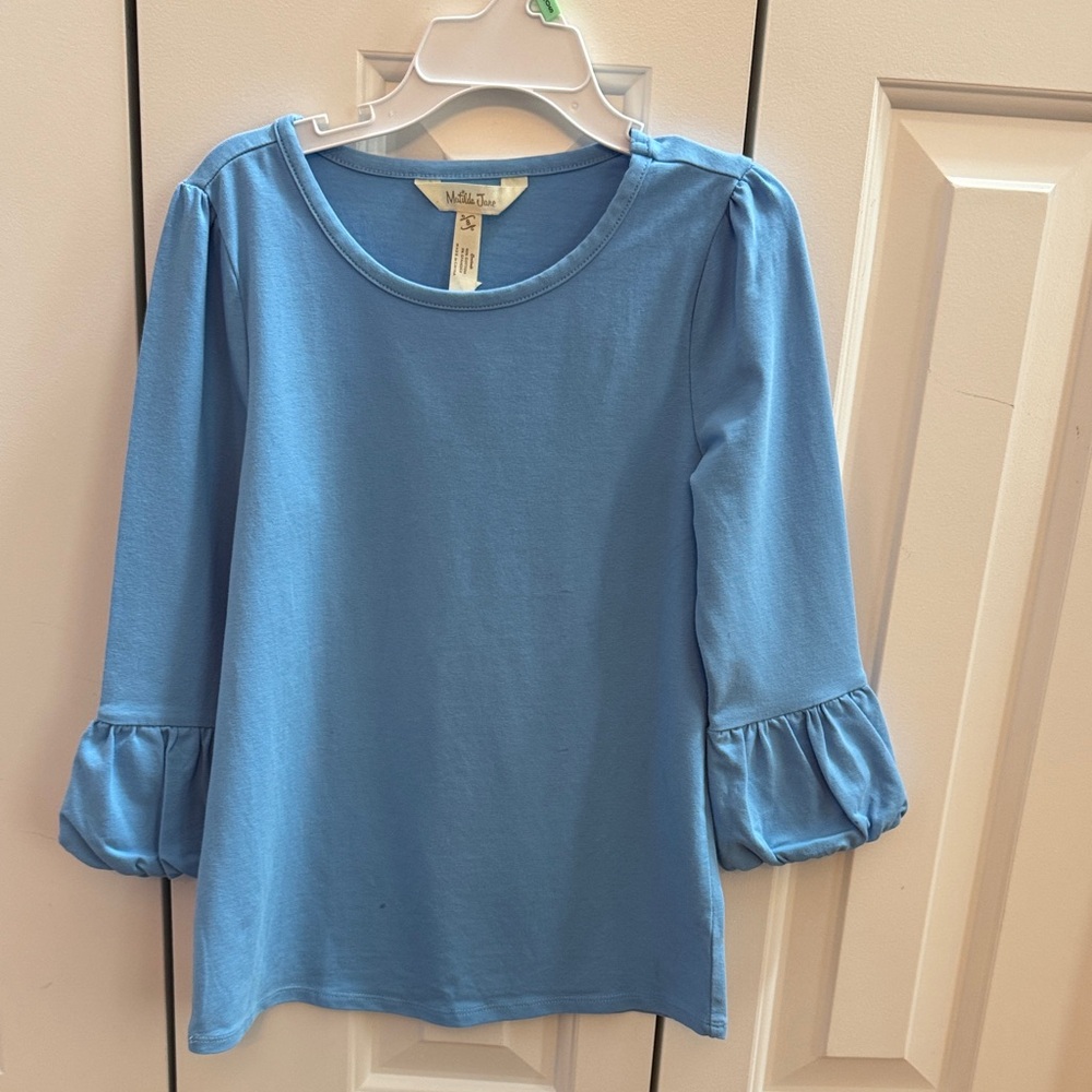 Matilda Jane Sky Blue Blouse with Gathered Sleeves